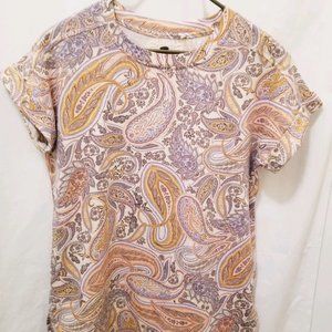 Cupio Blush Short Sleeve Top- Paisley Pattern